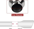 Upower 4" to 10" Exhaust Tip Mirror Polished 4 Inch Inlet 10 Inch Outlet Exhaust Tailpipe 18" Length Bolt-On 45 Degree Angle Cut Tail Pipe