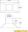 POWERTEC 70204 Dust Collection Rectangular Hood Nozzle for 2-1/2” Dust Collection Hose Fittings
