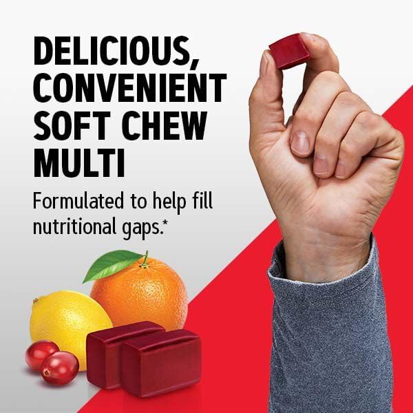 GNC Mega Men Soft Chew Multivitamin | Energy & Metabolism Support | Gluten Free | Mixed Fruit | 60 Count