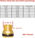 Hooshing Brass Bulkhead Fitting 3/8" Female 1/2" Male Thread Water Tank Connector with Rubber Ring