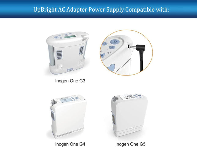 Upbright Car 12V DC Adapter Compatible with Inogen One G3 G4 G5 DC Power Cord Model BA-306 BA-301 BA306 BA301 12 Volt Au