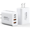USB C Charger Block Multiple Ports Wall Charger Fast Phone Charging Blocks White 40W 2A+2C Ports