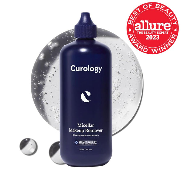 Curology Micellar Water Makeup Remover, Waterproof Eye and Face Make up Cleansing Water, Gentle and Hydrating, Silky Gel-Water Concentrate, 8.5 Fl Oz