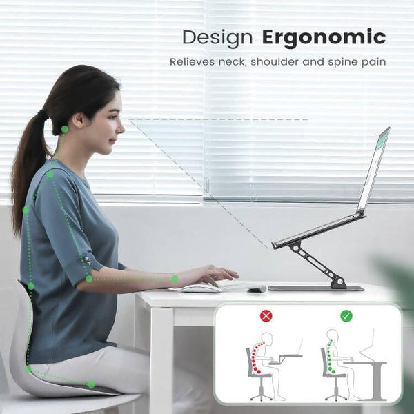 Adjustable Laptop Stand for Desk, Aluminum Portable Laptop Stand, Lightweight 500g, Foldable Ergonomic Computer Notebook stand Holder for 11-16"