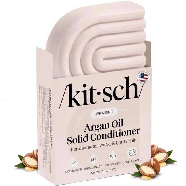 Kitsch Argan Oil Conditioner Bar - Repairing Solid Hair Conditioner for Women an