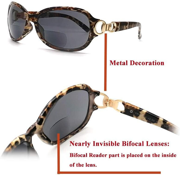 BillyJoe Bifocal Sunglasses Reading Glasses Women 2-Pair Cateye Vintage Jackie Oval Uv Protection Sun Reader Black/Tortoise 2.0 x