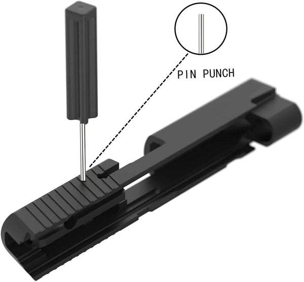 HEKAGURA Tools Kit for Glock, Front Sight Remove Pin Punch Magazine Disassembly Tools for Glock 17 19 19x 26 27 43 43x Accessories Black