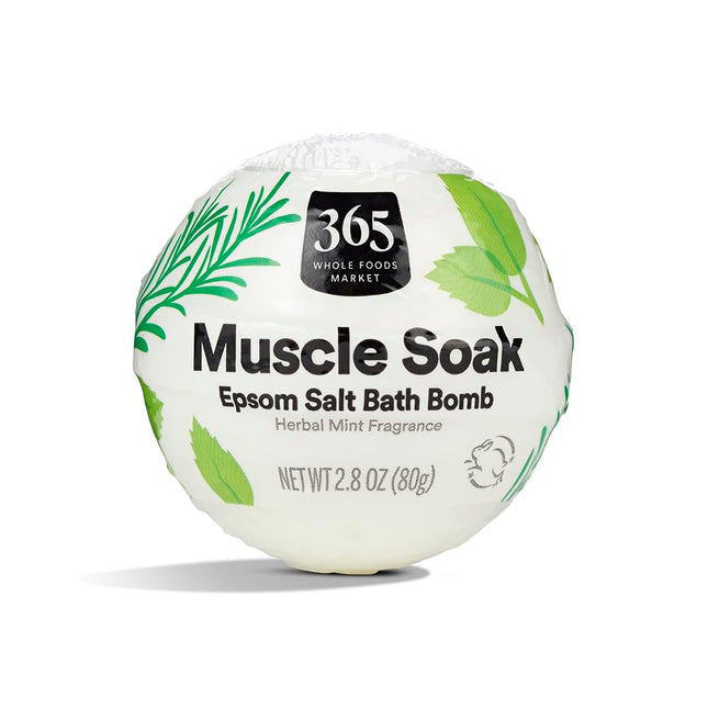 365 by Whole Foods Market, Fizzing Epsom Bomb, Muscle Soak, 2.8 oz Coconut 2.8 Ounce (Pack of 1)