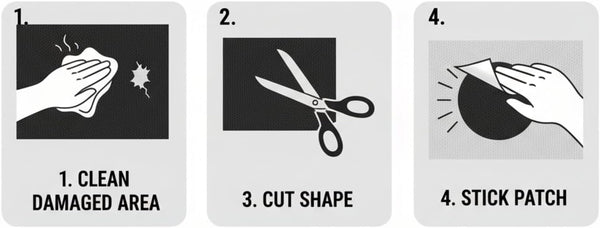 I-MART 6 Pcs Self Adhesive Nylon Repair Kit for Down Jacket 8"x4", Waterproof Nylon Patch for Jackets, Cloth Patch for Clothing Fix, Multi-Purpose