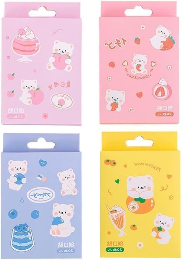 20 Pcs/Box Adhesive Bandages, Random Color Waterproof Band Aid, Cute Kids Bandages, Elastic Sticker,Cartoon Aid Patches Random Styles Adhesive
