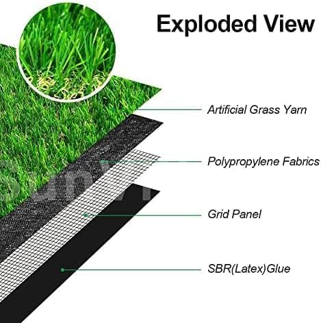 Petgrow Customized Sizes Artificial Grass Turf 3FTX10FT(30 Square FT) - Indoor Outdoor Garden Lawn Landscape Balcony Synthetic Turf Mat - Thick
