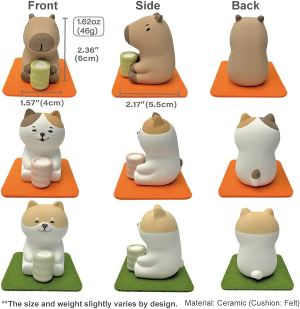 Stone Diffuser Tea-Drinking Animals [ Designed in Japan] Non Electric Passive Diffuser for Essential Oil and Aromatherapy (Ceramic/Clay)