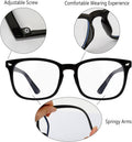Blue Light Blocking Glasses, 2 Pack Blue Light Glasses Men, Blue Light Glasses Women Eyeglasses Bluelight Eyestrain Black + Clear