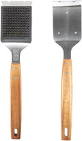 BBQ-Aid Grill Brush and Scraper for Barbecue – Grill Brush for Outdoor Grill with Extended, Large Wooden Handle and Replaceable Stainless Steel