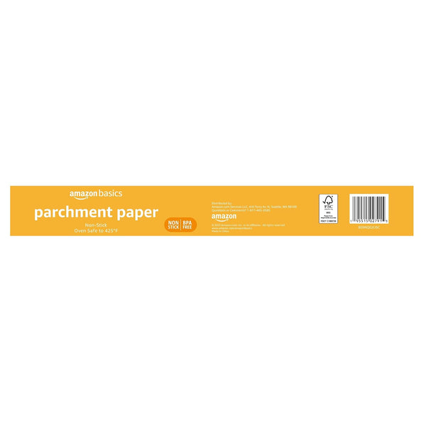 Amazon Basics Non-Stick Parchment Paper for Baking, Cooking, Oven Safe, 15 inches, 90 Sq Ft Roll, 1 Pack Pack of 1
