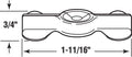 Prime-Line Double Wing Flush Clip, 1-11/16 in. x 3/4 in., Stamped Steel, Nickel (4 Pack) Pack of 4