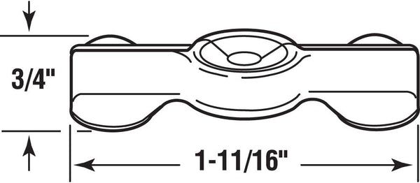 Prime-Line Double Wing Flush Clip, 1-11/16 in. x 3/4 in., Stamped Steel, Nickel (4 Pack) Pack of 4