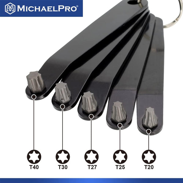 MichaelPro 5-Piece Ultra Low Offset Screwdriver Set, Slim Profile Angled Screwdrivers, Star Driver | T20, T25, T27, T30, T40 | MP002029