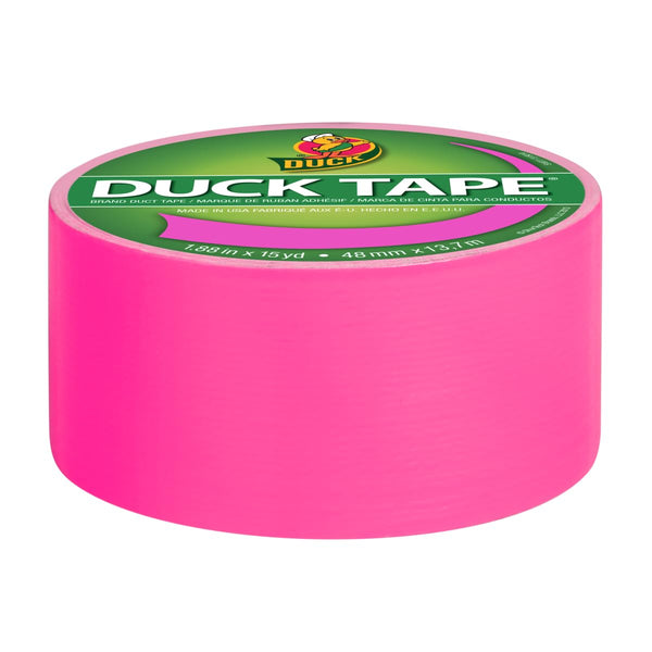 Duck Brand 1265016 Color Duct Tape, Neon Pink, 1.88 Inches x 15 Yards, Single Roll