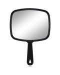 PROTECLE Large Hand Mirror, Salon Barber Hairdressing Handheld Mirror with Handle (Square Black 10.3"x7.4") | Hand Held Mirror, Barber Mirror,