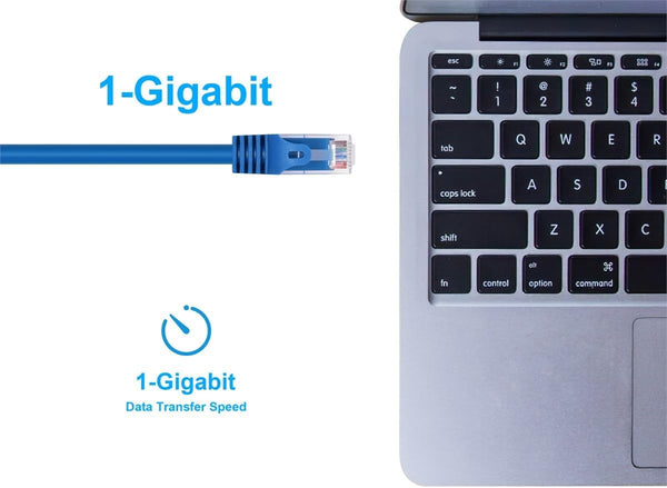 Monoprice Cat5e Ethernet Patch Cable - Snagless RJ45, Stranded, 350Mhz, UTP, Pure Bare Copper Wire, 24AWG, 25 Feet, Blue - Flexboot Series Blue 25