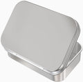 Hulless Small Hinged Tin Box Metal Tins Storage Containers, Silver 6Pcs | Portable Craft Organizer for Home Storage to pills, candies, herbs,