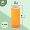 Juvale 6 Dram Empty Pill Bottles with Caps - Durable Plastic Vials - Easy-Open Caps for Travel Pill Bottles - Versatile Medicine Containers for