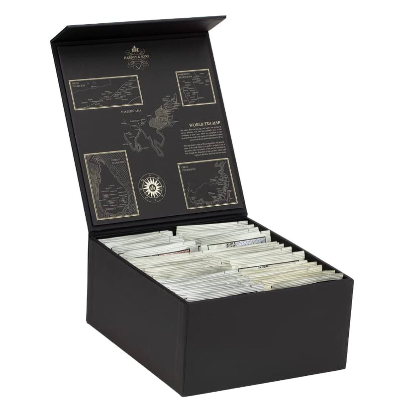 Harney & Sons Heritage Tea Chest Sampler, 36 Wrapped Tea Sachets | Tea chest with 36 wrapped sachets in six assorted Harney & Sons tea blends.