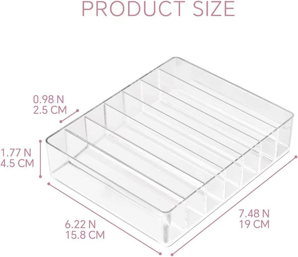 Makeup Organizer for Eyeshadow Palette and Lipstick Organizer, 7 Section Divided Makeup Palette Organizer for Vanity Drawer Countertop Modern