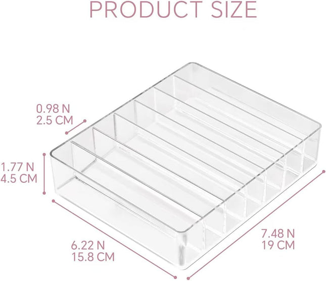 Makeup Organizer for Eyeshadow Palette and Lipstick Organizer, 7 Section Divided