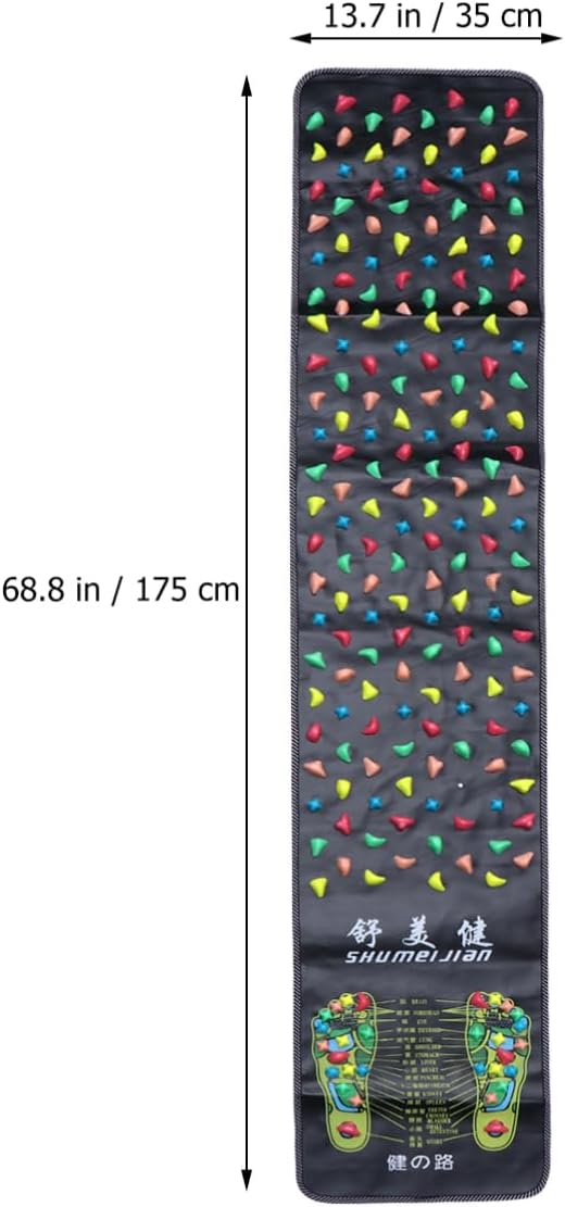 Healifty Cobblestone Foot Massage Mat 68X1X68 Inch Non-Slip Reflexology Walking Mat for Foot Pain Relief Indoor Use with Detachable Stones