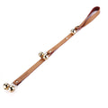Leather Dog Doorbells to Go Outside, Brass Potty Training Bell Brown Leather Golden Bells