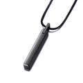 MOO&LEE Men's Tungsten Steel Bar Pendant Necklace with 22 Inches Stainless Steel Snake Chain Black