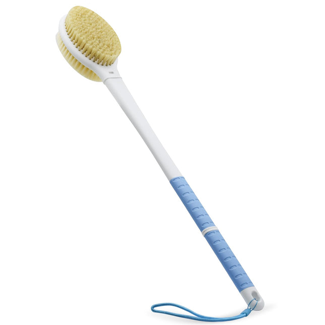 Shower Brush with Soft and Stiff Bristles,20.5" Extra Long Handle Dual-Sided Bac