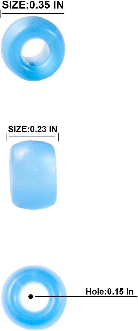 1000Pcs Acrylic Glow in The Dark Kandi Pony Beads Bulk for Bracelet Making | Acrylic ,9 Color,6x9mm, For Necklace Friendship Making,for Hair