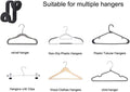 60 Pcs Clothes Hanger Connector Hooks, for Velvet Huggable Hangers, Wooden Hangers, Heavy Duty Space Saving for Closet (Black,60)
