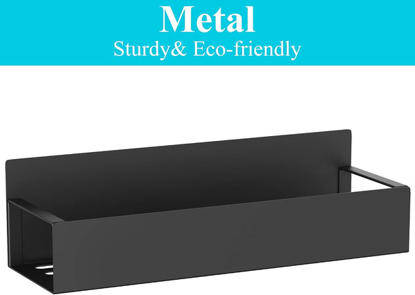 HuggieGems Metal 4 Pack Magnetic Spice Storage Rack Organizer for Refrigerator and Oven, Black Fridge Organizers and Storage, Metal 4 Pack Black