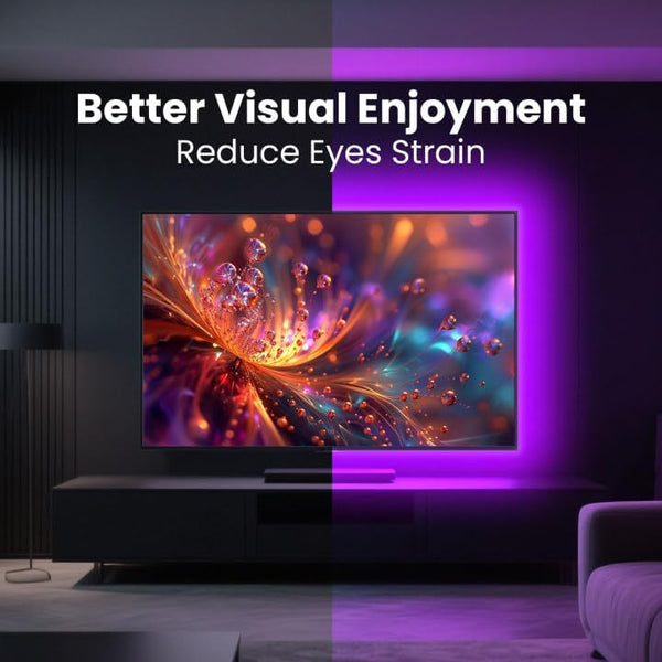 VOLIVO LED Lights for TV, 16.4FT Led Backlight for 45-85 inch TVs, Bluetooth RGB LED Lights Behind Television with Remote, USB Powered, Color