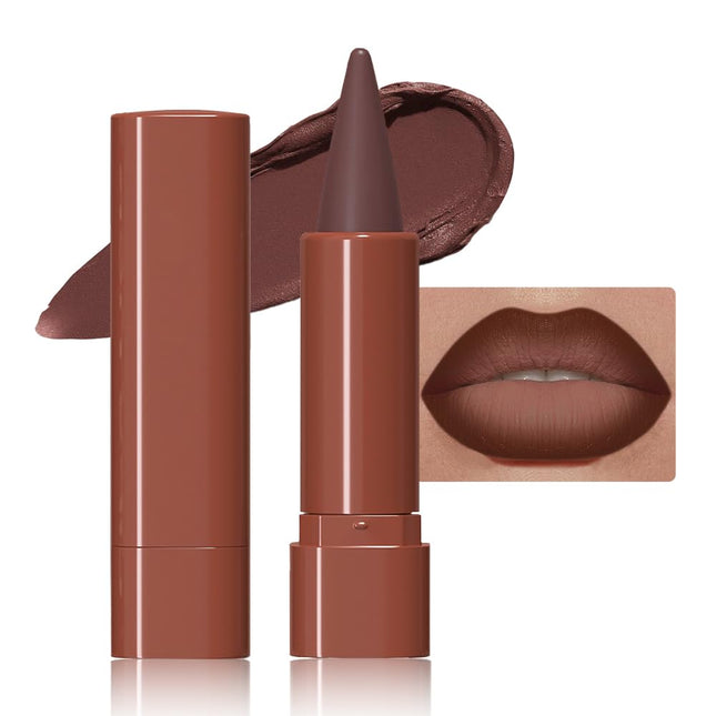 Maroon Gradient Matte Lipstick Crayon Lip Liner Pencil, Flawless Contour Gradual
