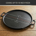 Home-Complete Cast Iron Pizza Pan, Even-Heating Cast Iron Cookware, 14” | Round Pizza Pan for Oven, Stovetop, Grill, or Campfires, Nonstick