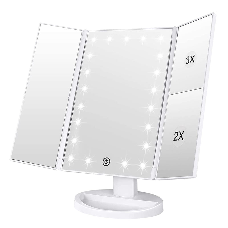 WEILY Makeup Mirror with 21 LED Lights,Two Power Supply Modes White 3.2"L x 7.5"W