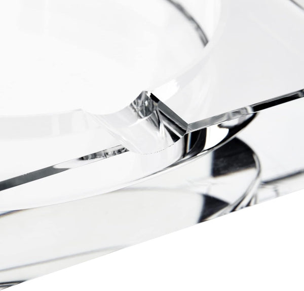 Juvale Crystal Glass Ashtray - 7 x 7 x 1.5 in, Clear Classic Square - Indoor Ashtray for Smokers, Decorative Smoke Tray with 4 Cigar Rests 7x7x1.5