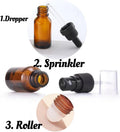 3 Pc Brown 30ml Glass Essential Oil Roller Bottles Refillable Roll on Bottles Empty Deodorant Bottle Containers Rollerball Bottles Beauty and