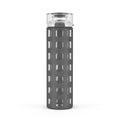 Ello Syndicate 20Oz Reusable Glass Water Bottle with One-Touch Leak Proof Flip Lid and Protective Non-Slip Silicone Sleeve and Carry Loop for