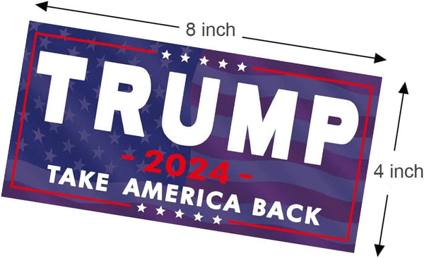 3 Pack Trump Sticker, 8"x4" Big Trump Letters Car Decal, President Donald Trump Take America Back Bumper Sticker Fadeproof Vinyl for Car, Truck,