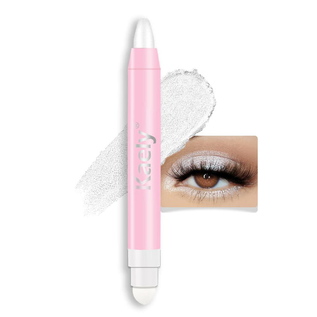 Kaely 2In1 Cream Eye Shadow Brightener Sticks, Pearl White Eyeliner Pencil Shimm
