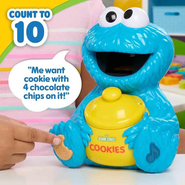 Sesame Street Cookie's Counting Jar, 12-Pieces, 20+ Phrases and Sounds, Learning and Education, Kids Toys for Ages 2 Up by Just Play