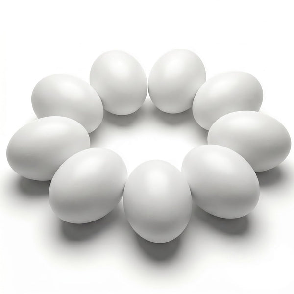 SallyFashion Wooden Fake Eggs, 9 PCS White Easter Eggs 9 White