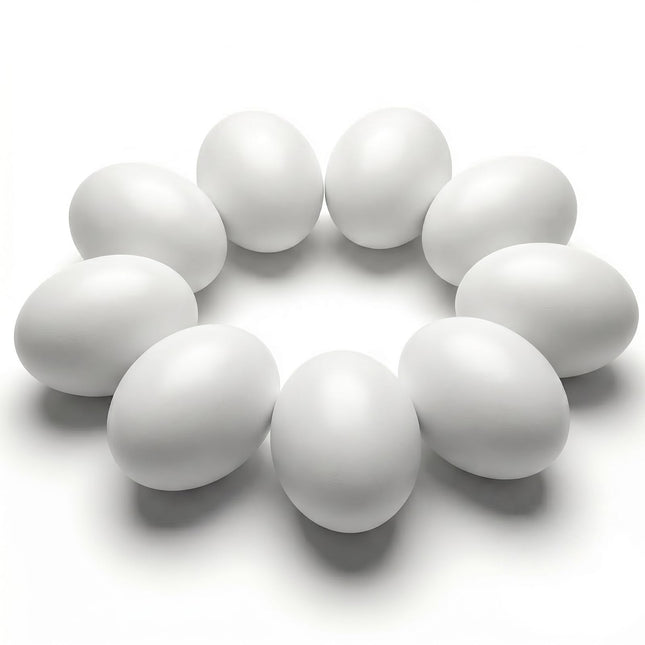 SallyFashion Wooden Fake Eggs, 9 PCS White Easter Eggs 9 White