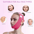 Graphene V-Line Mask Chin up Mask V Shaped Face Mask Chin Strap for Sleeping, Jaw Exerciser,Red,Medium